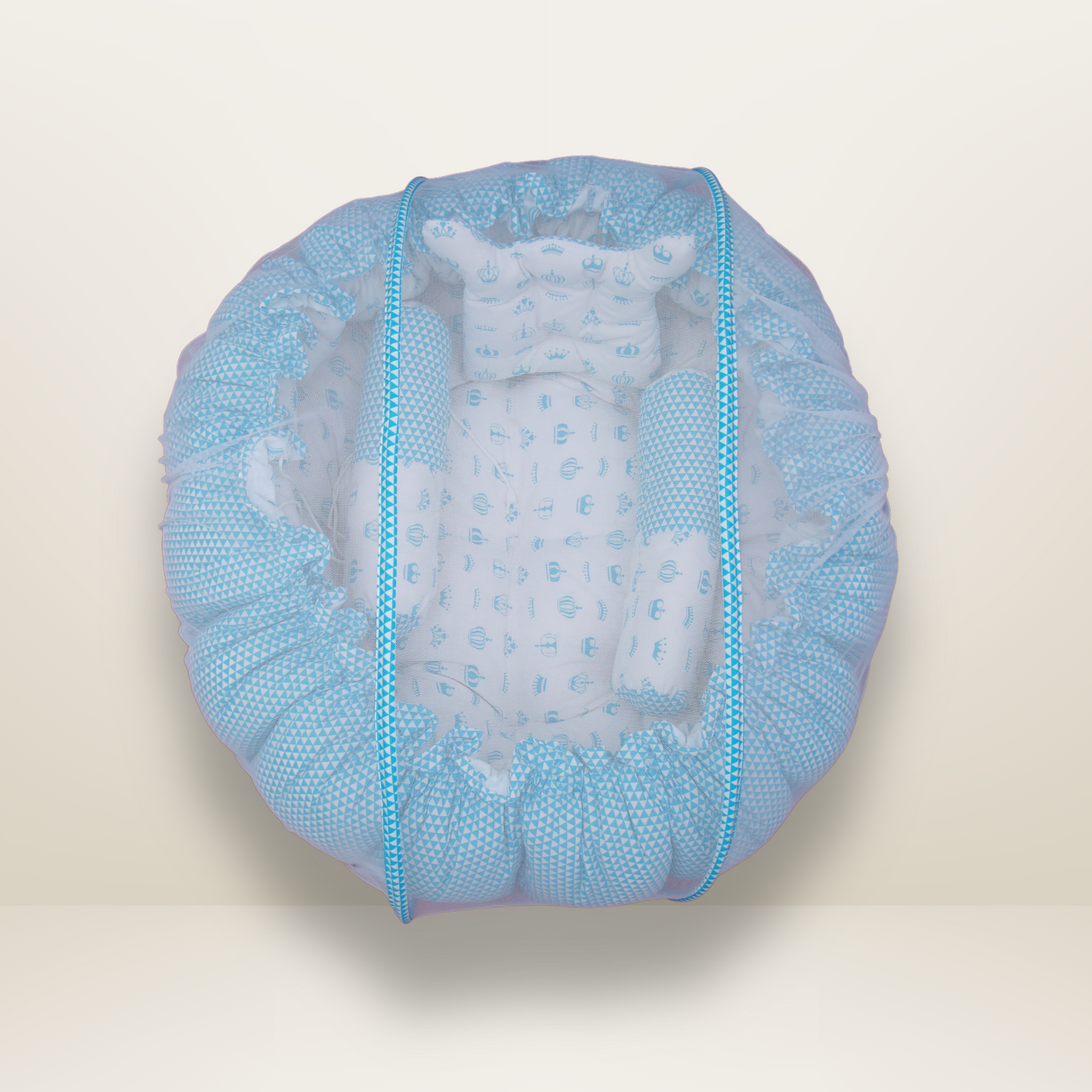 Bundle 5 | Sky Blue | GB Swaddle Bed Luxe,GB Dreamy Net Bed, GB Cocoon Bed Cradle Set and GB Pose Nest Bed