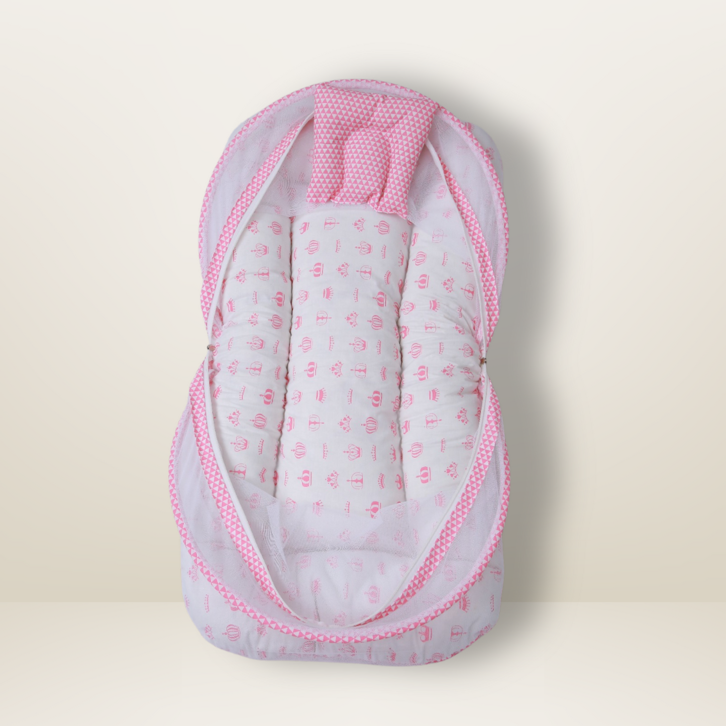 Bundle 4 | Pink | GB Swaddle Bed,GB Comfy Net Bed,GB Baby Organizer and GB Feeding Cushion