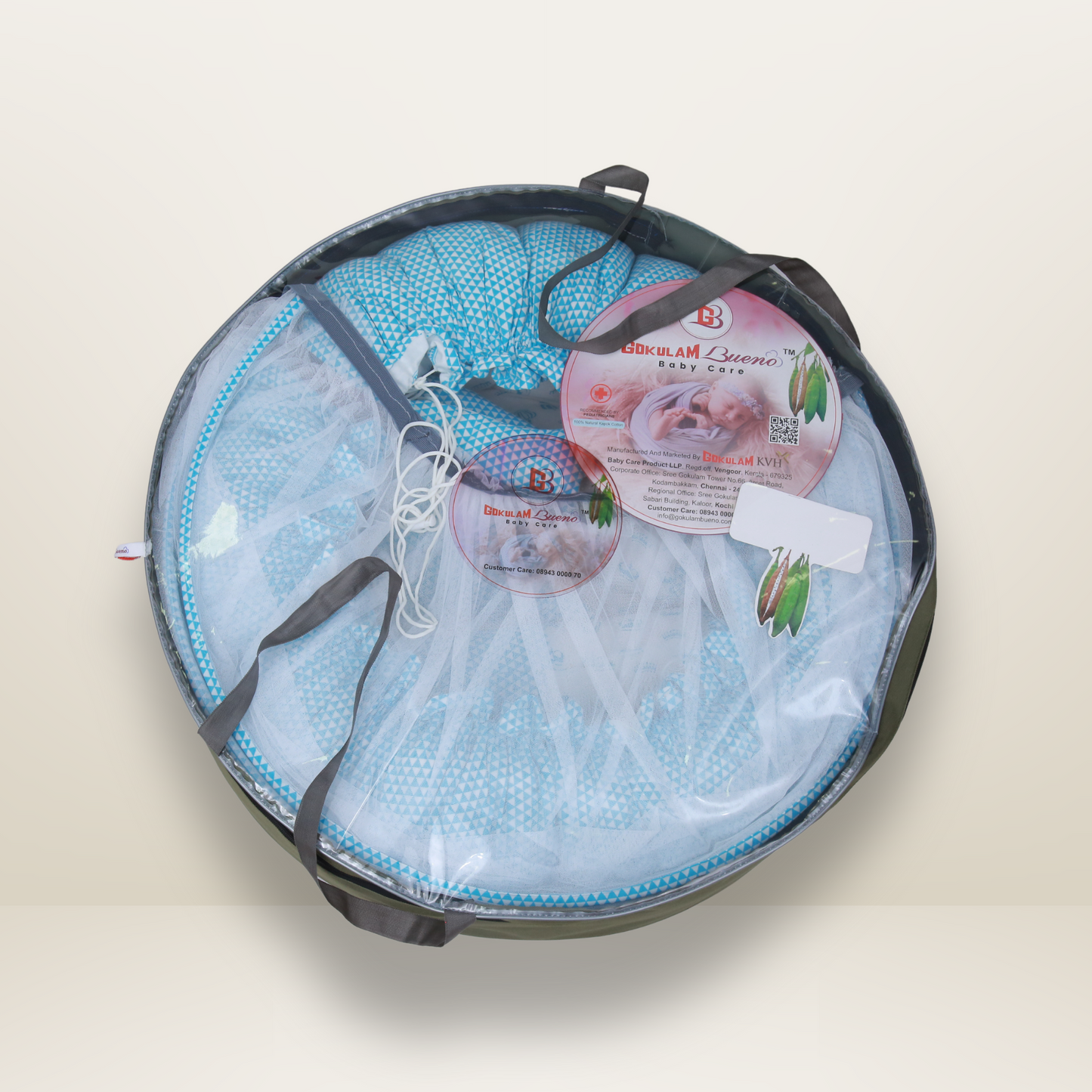Bundle 5 | Sky Blue | GB Swaddle Bed Luxe,GB Dreamy Net Bed, GB Cocoon Bed Cradle Set and GB Pose Nest Bed