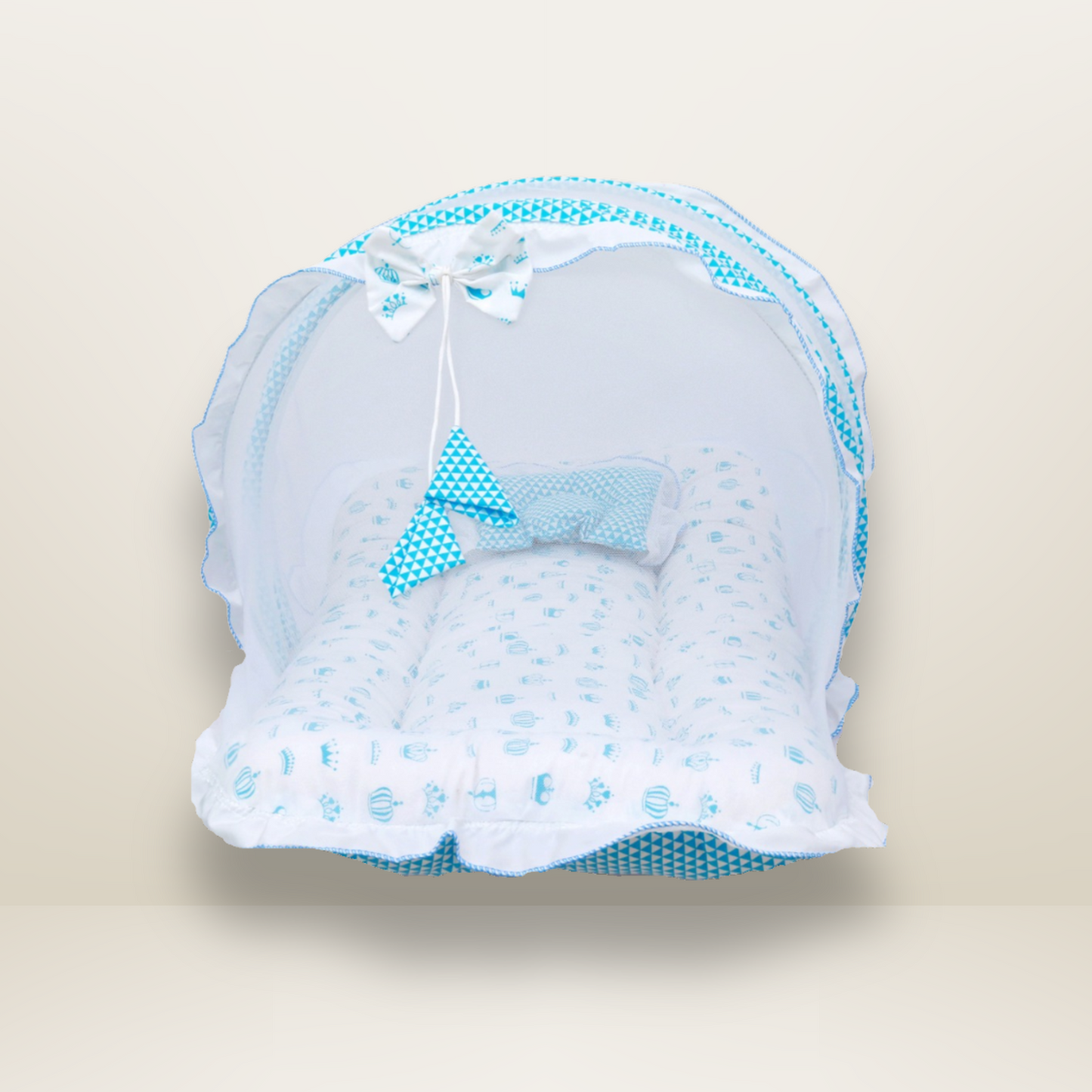 Bundle 5 | Sky Blue | GB Swaddle Bed Luxe,GB Dreamy Net Bed, GB Cocoon Bed Cradle Set and GB Pose Nest Bed