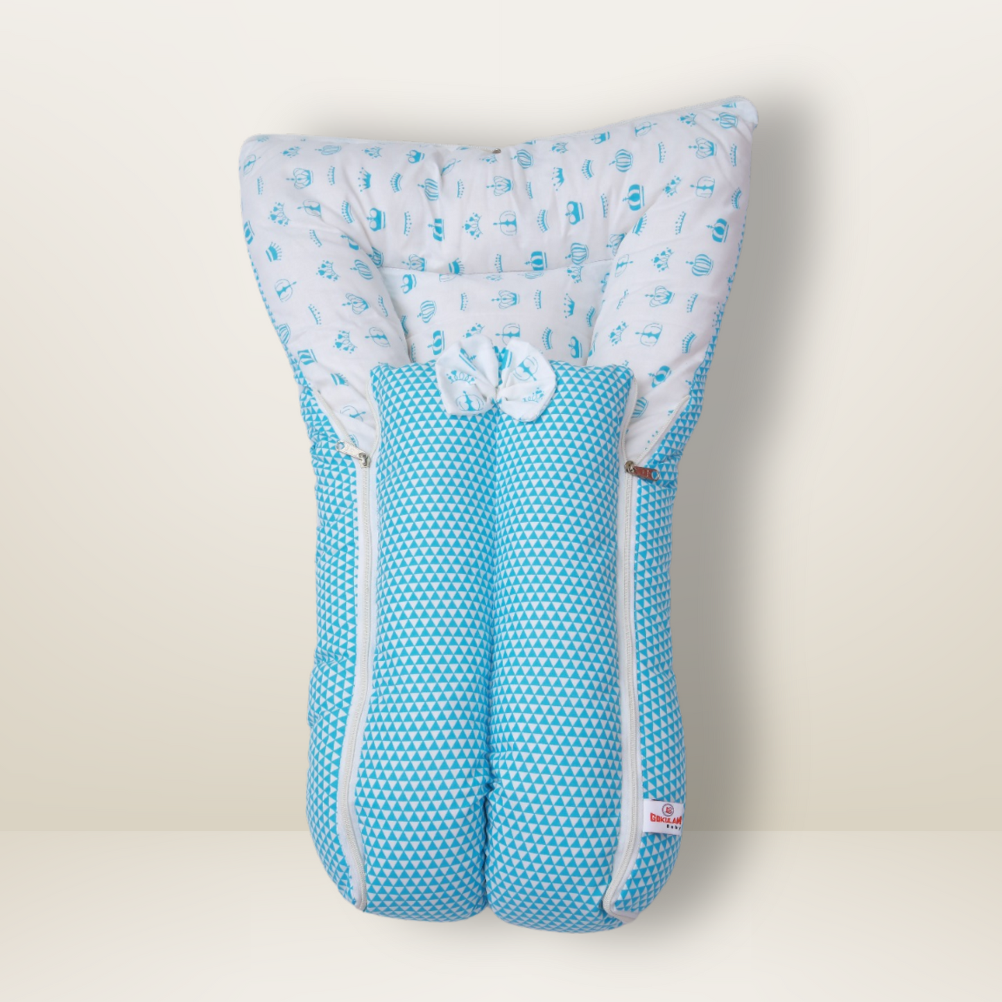 Bundle 4 | Sky Blue | GB Swaddle Bed,GB Comfy Net Bed,GB Baby Organizer and GB Feeding Cushion