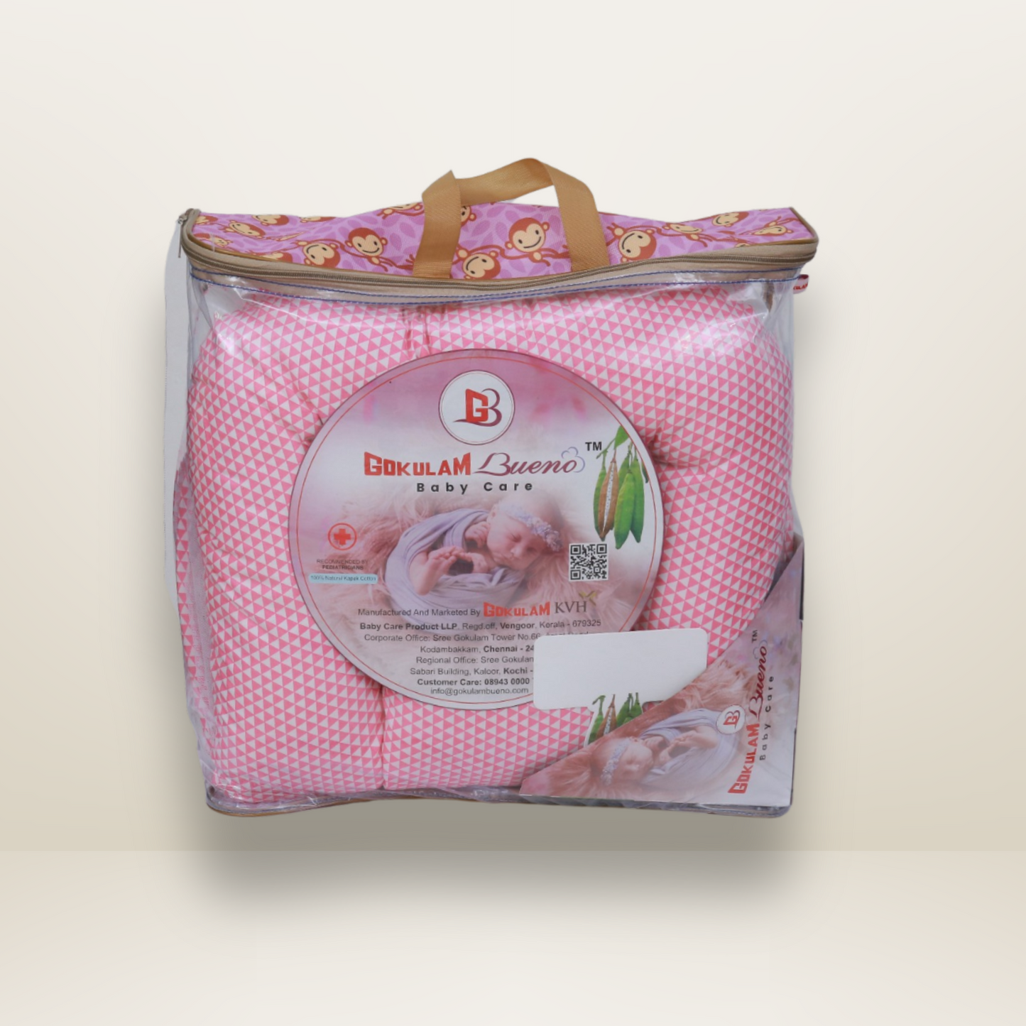 Bundle 4 | Pink | GB Swaddle Bed,GB Comfy Net Bed,GB Baby Organizer and GB Feeding Cushion