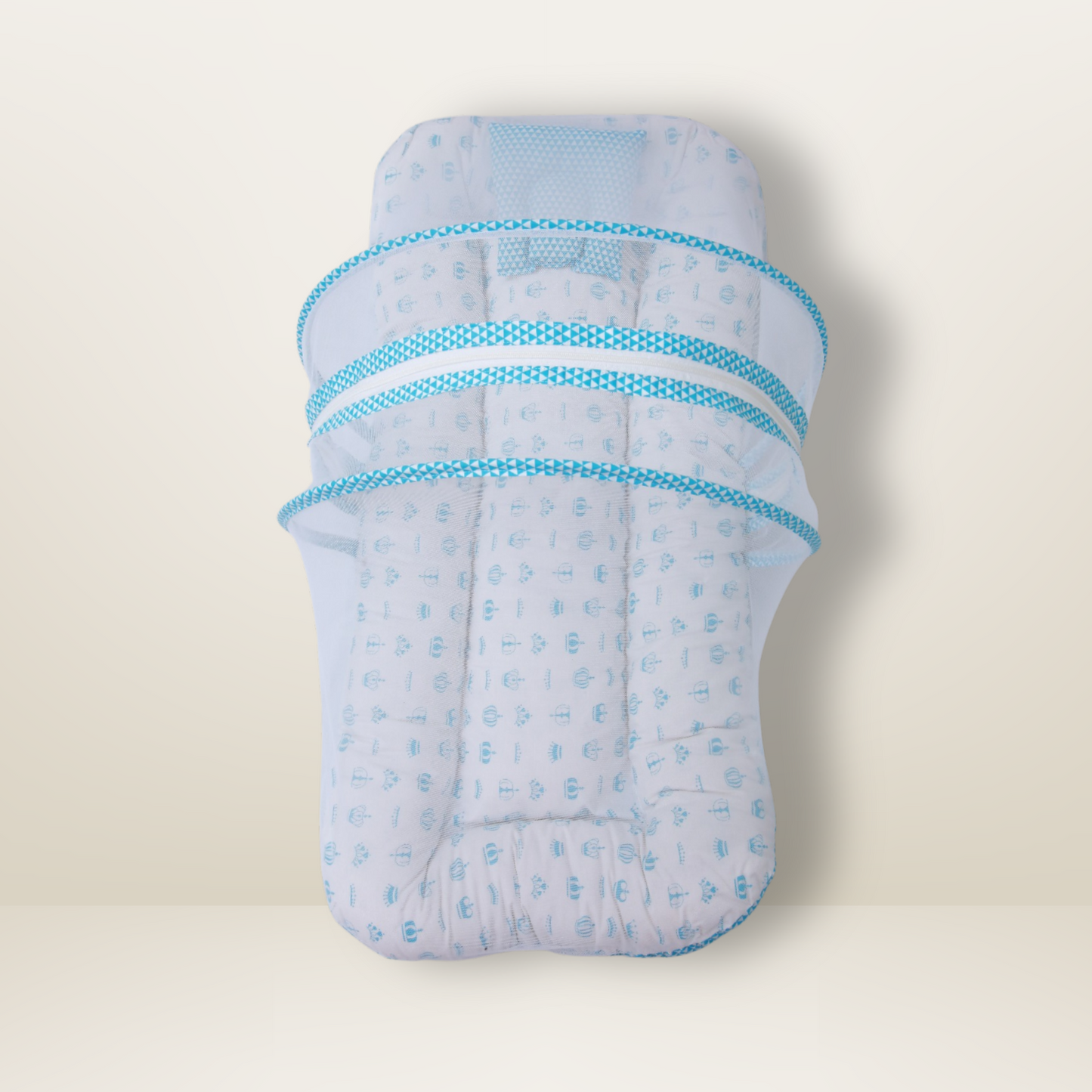 Bundle 4 | Sky Blue | GB Swaddle Bed,GB Comfy Net Bed,GB Baby Organizer and GB Feeding Cushion