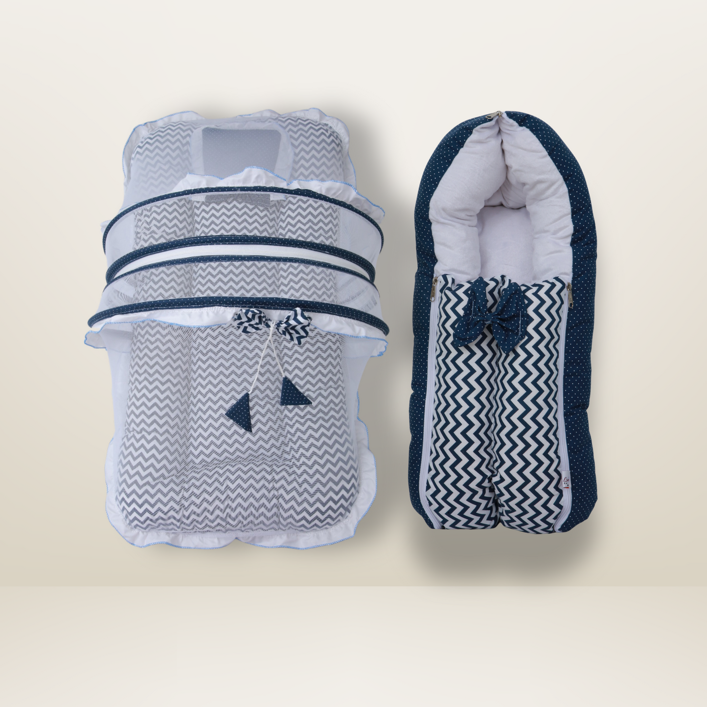 Bundle 2 | Blue | GB Dreamy Net Bed and GB Swaddle Bed Luxe