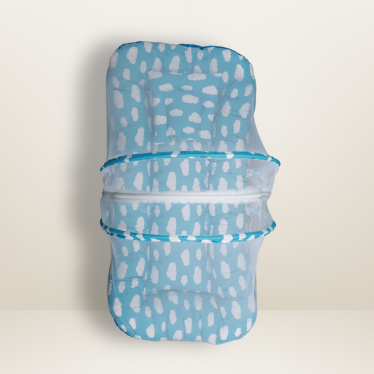 GB Comfy Net Bed | (6-12 Month) | White and Sky Blue
