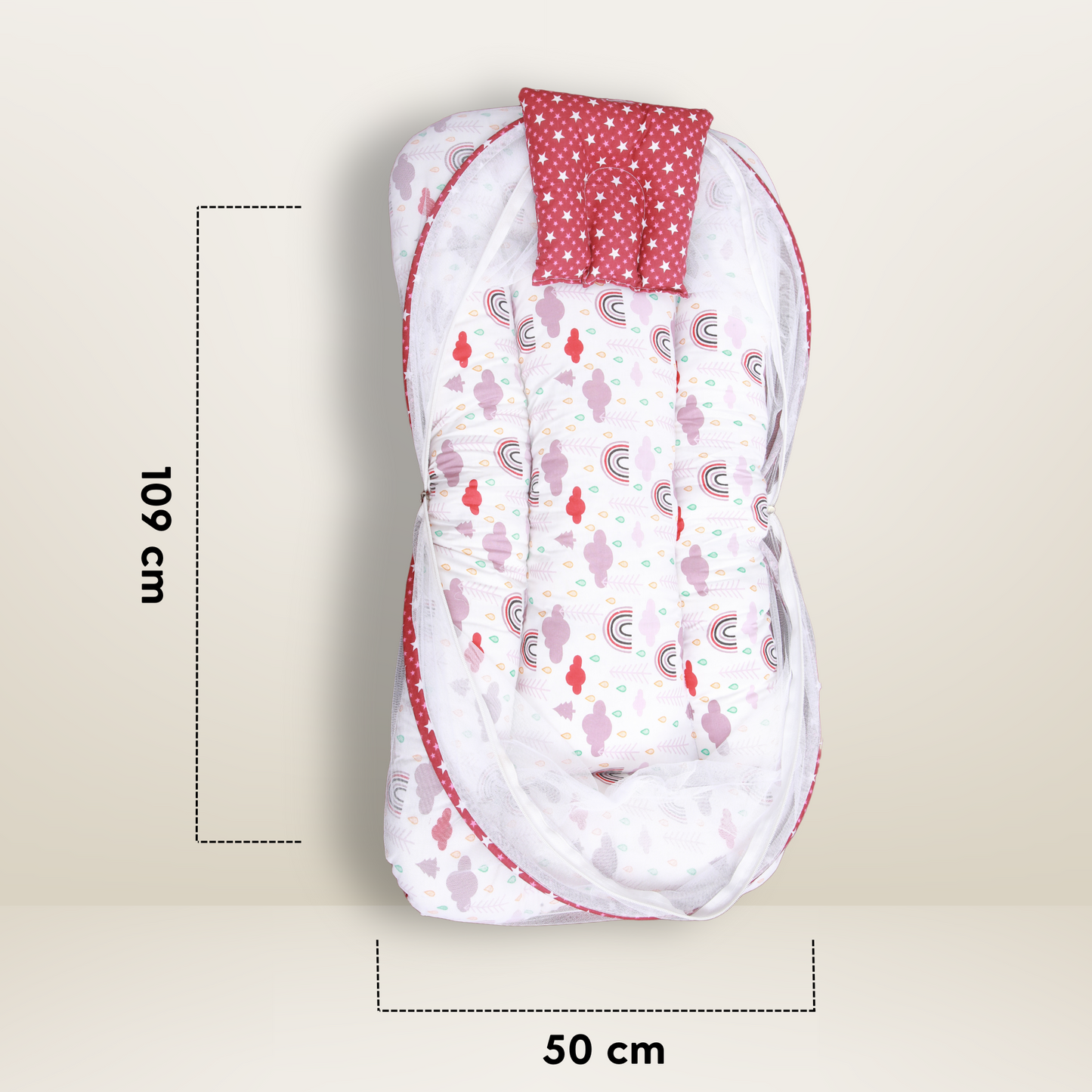 GB Comfy Net Bed | (6-12 Month) | Dark Red