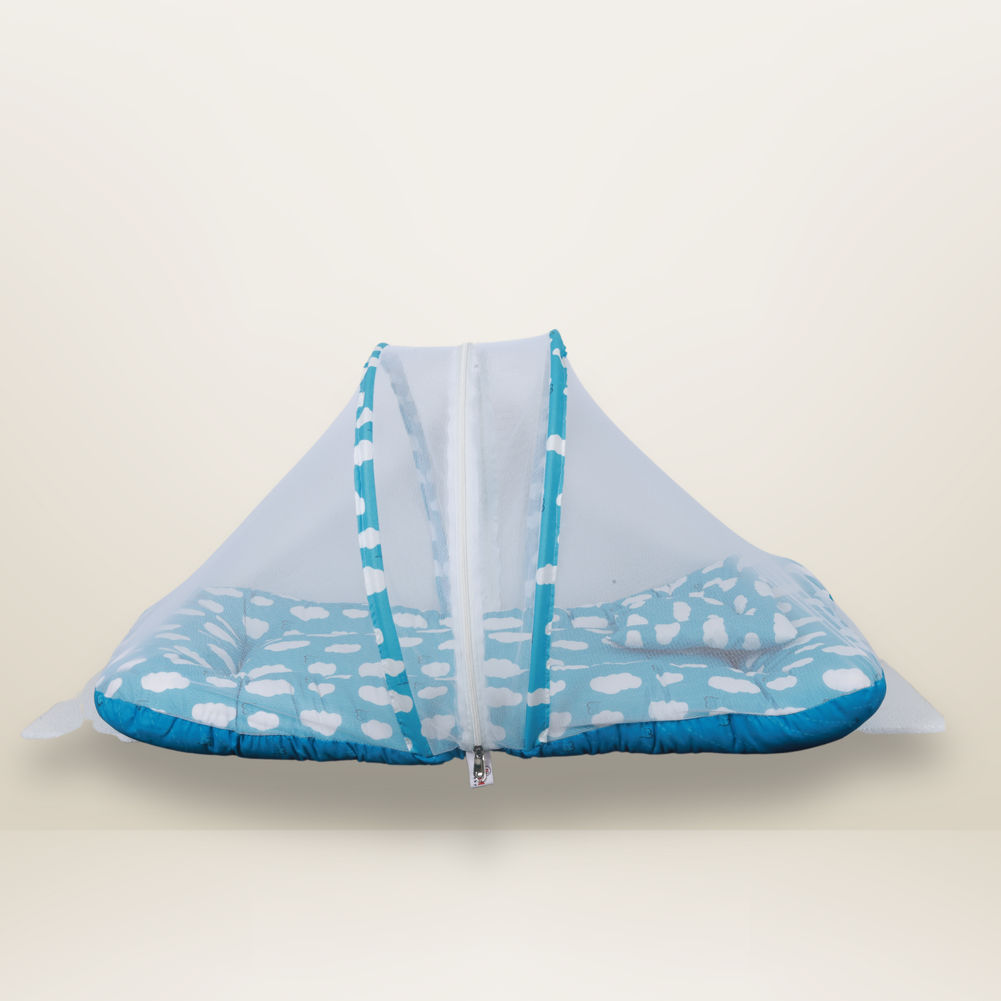 GB Comfy Net Bed | (6-12 Month) | White and Sky Blue