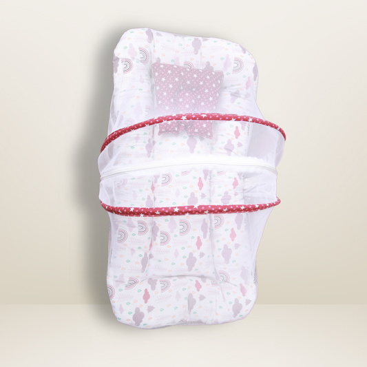 GB Comfy Net  Bed | (0-6 Month) | Dark Red