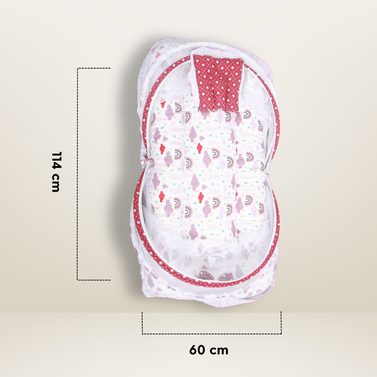 GB Dreamy Net Bed | (6-12 Months) | Dark Red