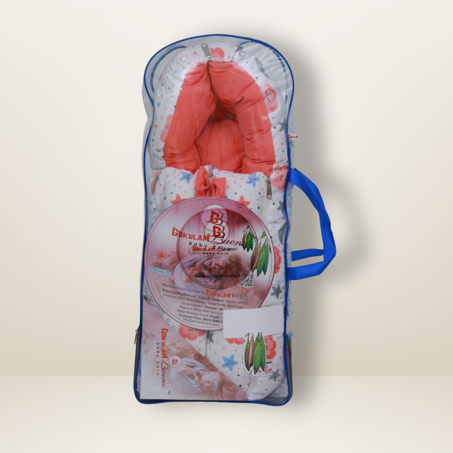 GB Swaddle Bed | (0-6 Months) | Red