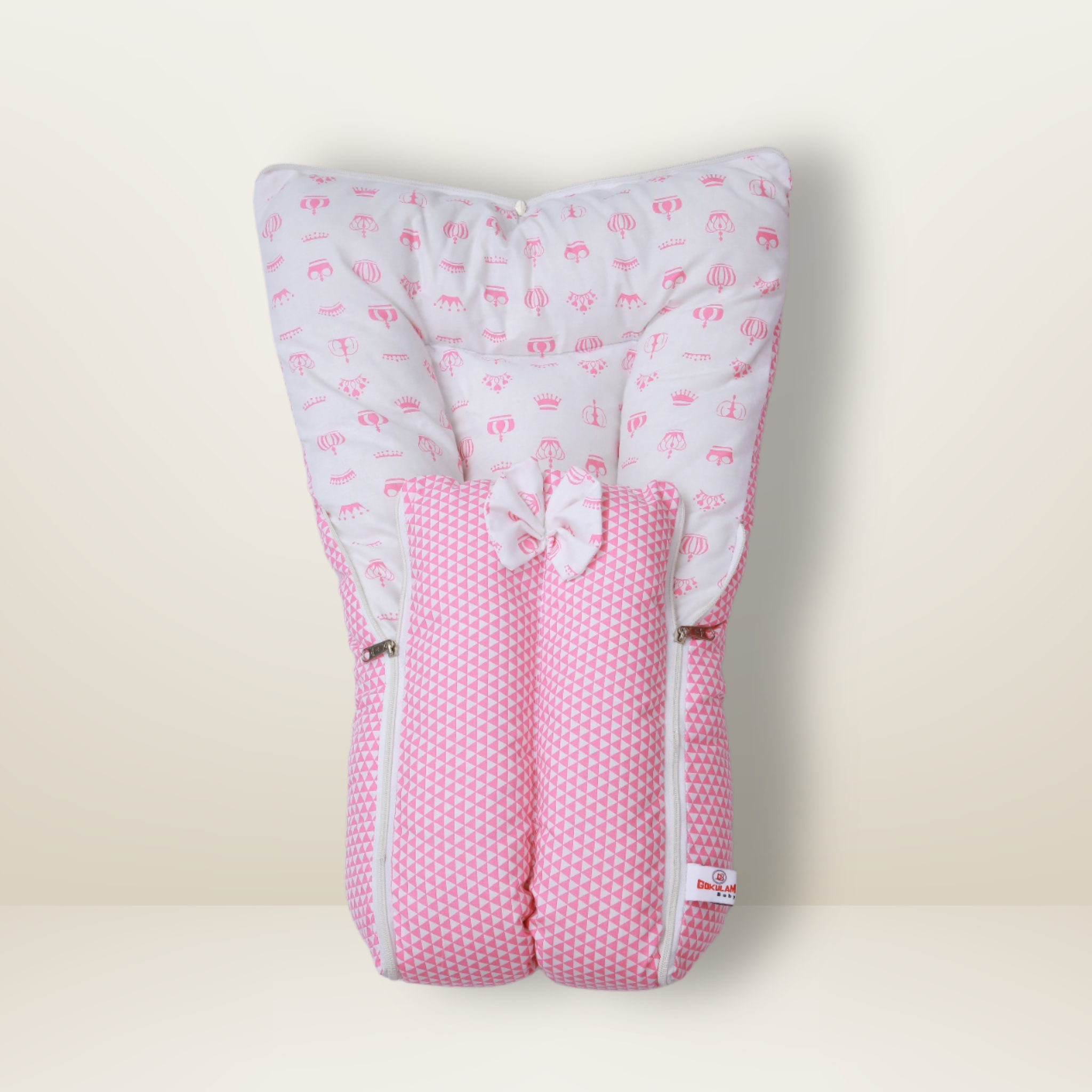 Bundle 4 | Pink | GB Swaddle Bed,GB Comfy Net Bed,GB Baby Organizer and GB Feeding Cushion