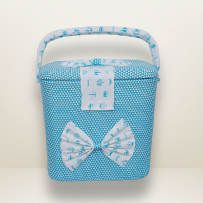 Bundle 4 | Sky Blue | GB Swaddle Bed,GB Comfy Net Bed,GB Baby Organizer and GB Feeding Cushion