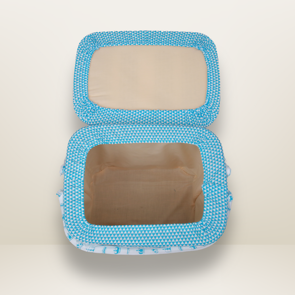 Bundle 4 | Sky Blue | GB Swaddle Bed,GB Comfy Net Bed,GB Baby Organizer and GB Feeding Cushion