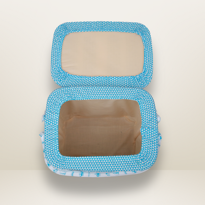 Bundle 4 | Sky Blue | GB Swaddle Bed,GB Comfy Net Bed,GB Baby Organizer and GB Feeding Cushion