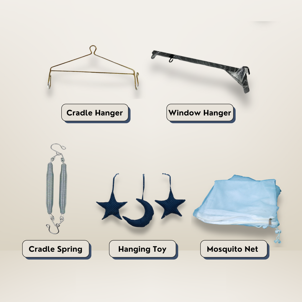Bundle 5 | Blue | GB Swaddle Bed Luxe,GB Dreamy Net Bed, GB Cocoon Bed Cradle Set and GB Pose Nest Bed