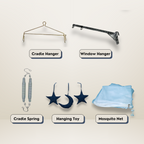 Bundle 5 | Blue | GB Swaddle Bed Luxe,GB Dreamy Net Bed, GB Cocoon Bed Cradle Set and GB Pose Nest Bed