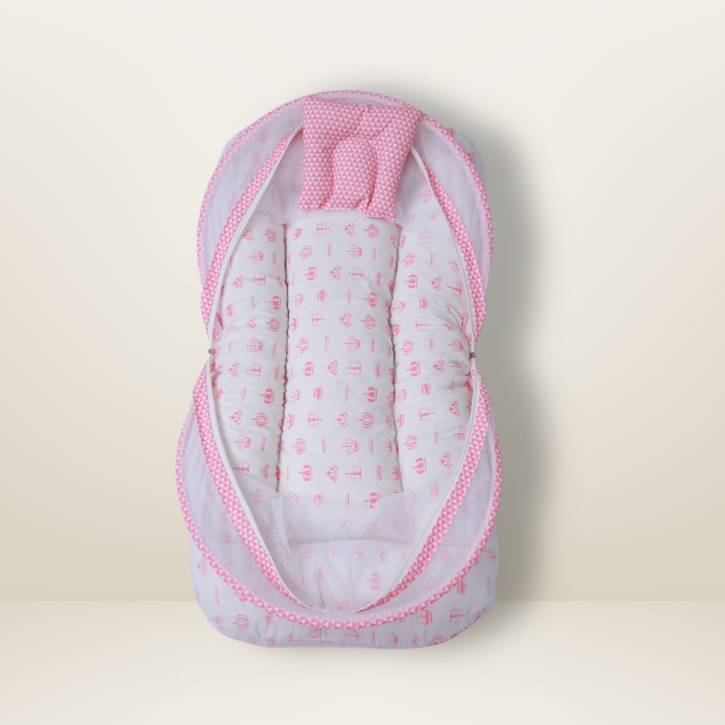Bundle 3 | Pink | GB Cocoon Bed Cradle,GB Comfy Net Bed and GB Swaddle Bed