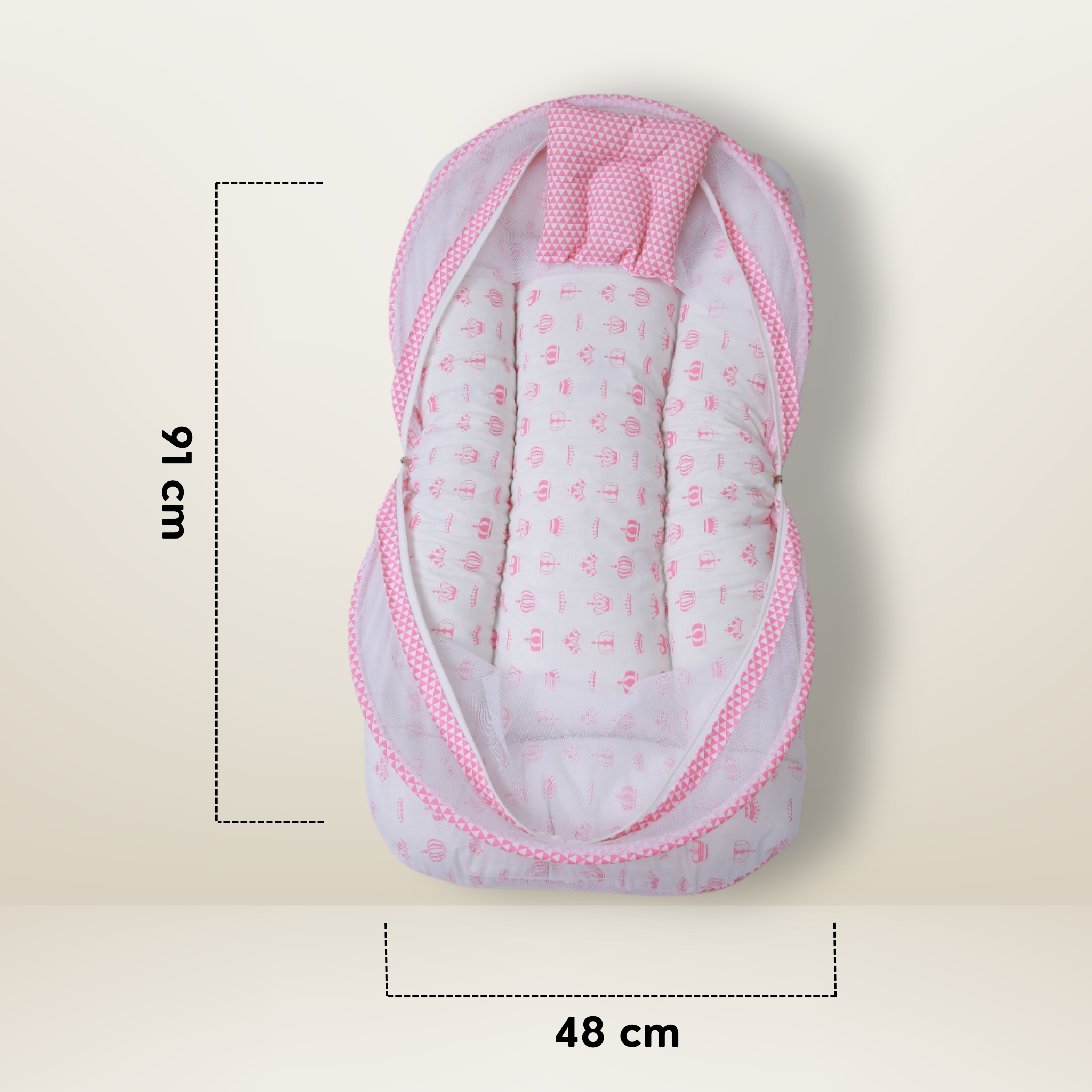 Bundle 4 | Pink | GB Swaddle Bed,GB Comfy Net Bed,GB Baby Organizer and GB Feeding Cushion
