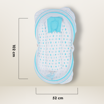 Bundle 5 | Sky Blue | GB Swaddle Bed Luxe,GB Dreamy Net Bed, GB Cocoon Bed Cradle Set and GB Pose Nest Bed