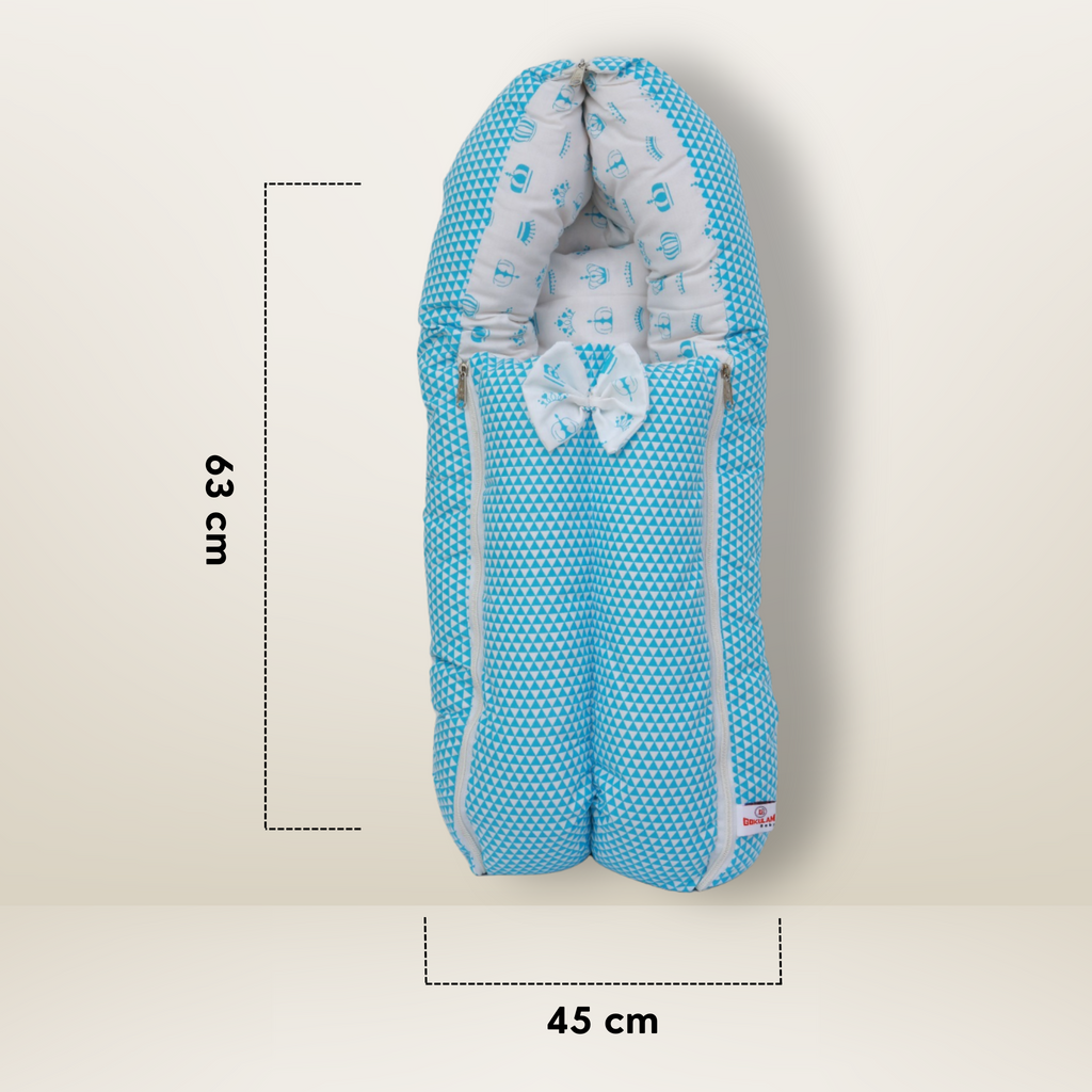 Bundle 4 | Sky Blue | GB Swaddle Bed,GB Comfy Net Bed,GB Baby Organizer and GB Feeding Cushion