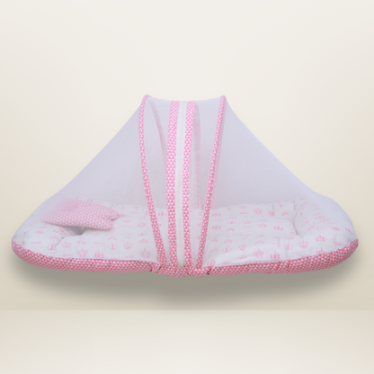 Bundle 4 | Pink | GB Swaddle Bed,GB Comfy Net Bed,GB Baby Organizer and GB Feeding Cushion