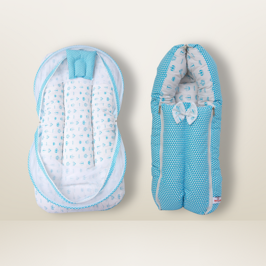 Bundle 1 | Sky Blue |  GB Comfy Net Bed and GB Swaddle Bed
