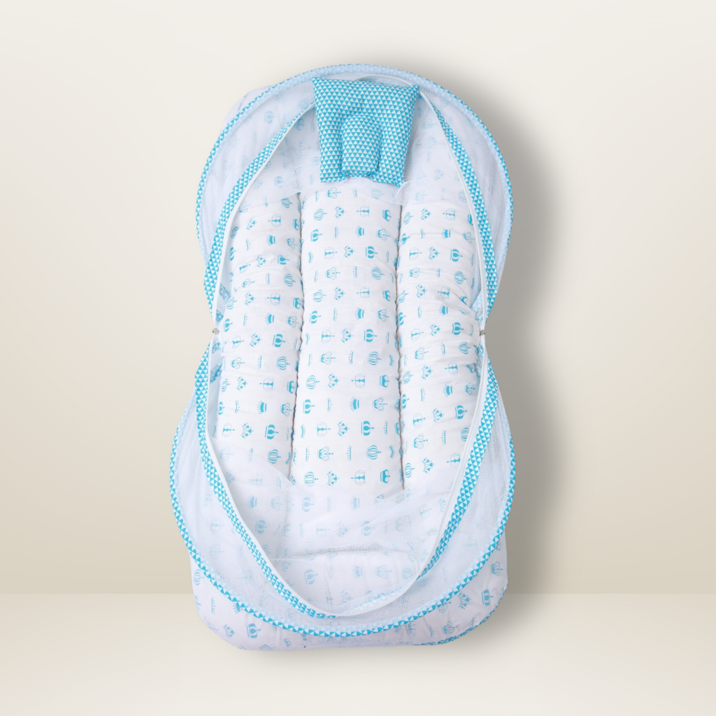 GB Comfy Net  Bed | (0-6 Month) | Sky Blue