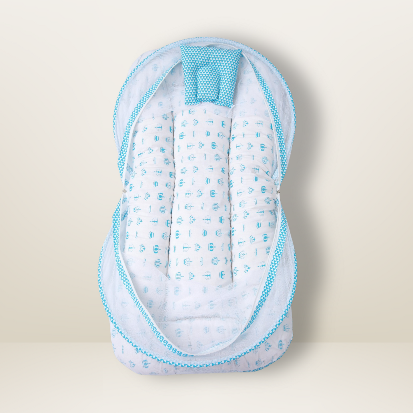 GB Comfy Net  Bed | (0-6 Month) | Sky Blue