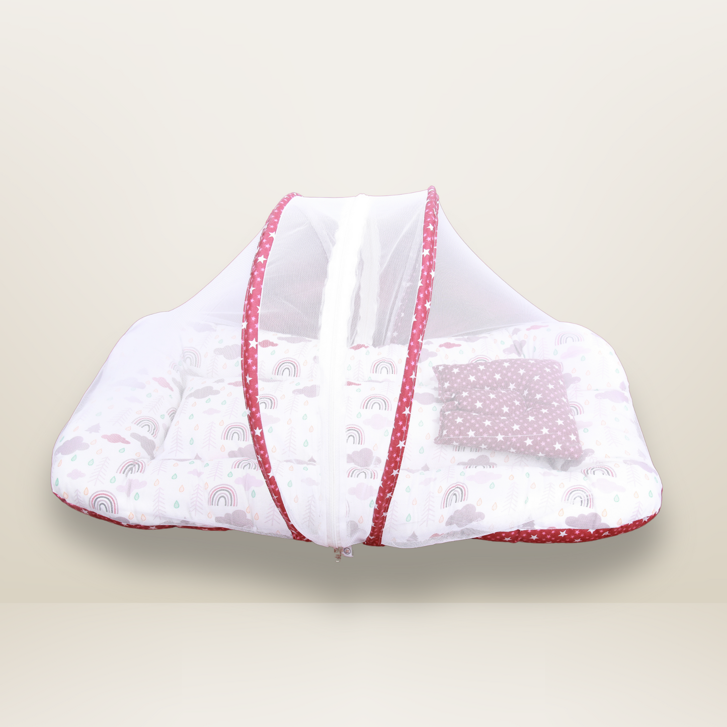 GB Comfy Net  Bed | (0-6 Month) | Dark Red