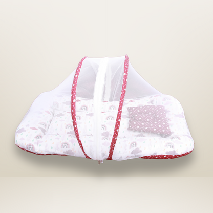 GB Comfy Net  Bed | (0-6 Month) | Dark Red