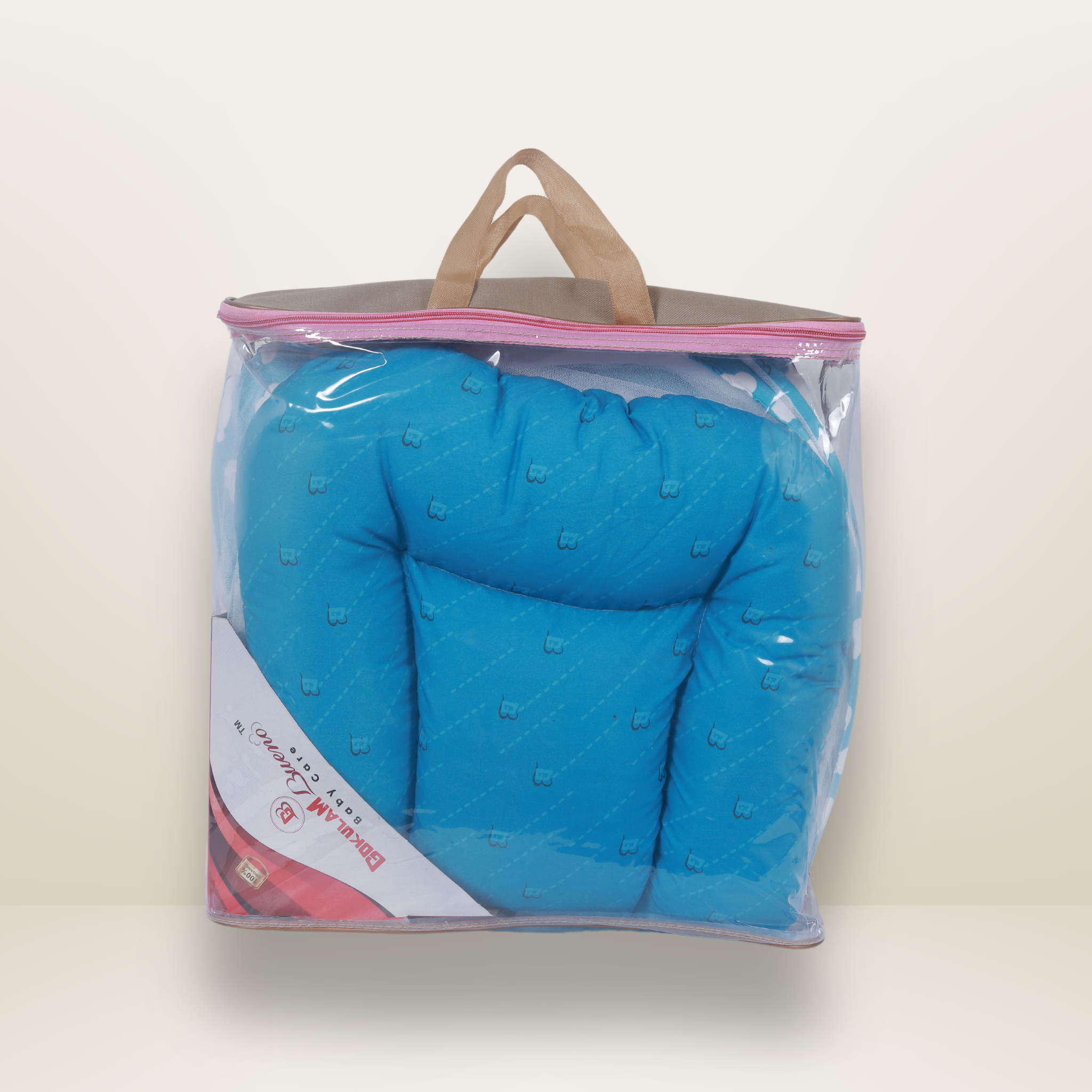GB Comfy Net  Bed | (0-6 Month) | White and Sky Blue