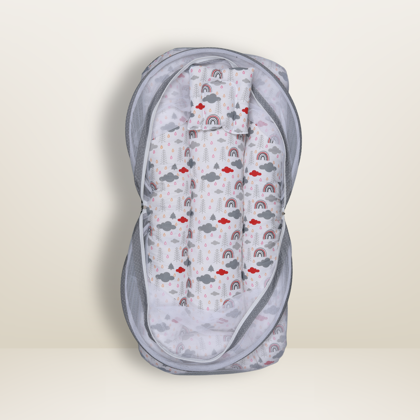 GB Comfy Net  Bed | (0-6 Month) | Gray