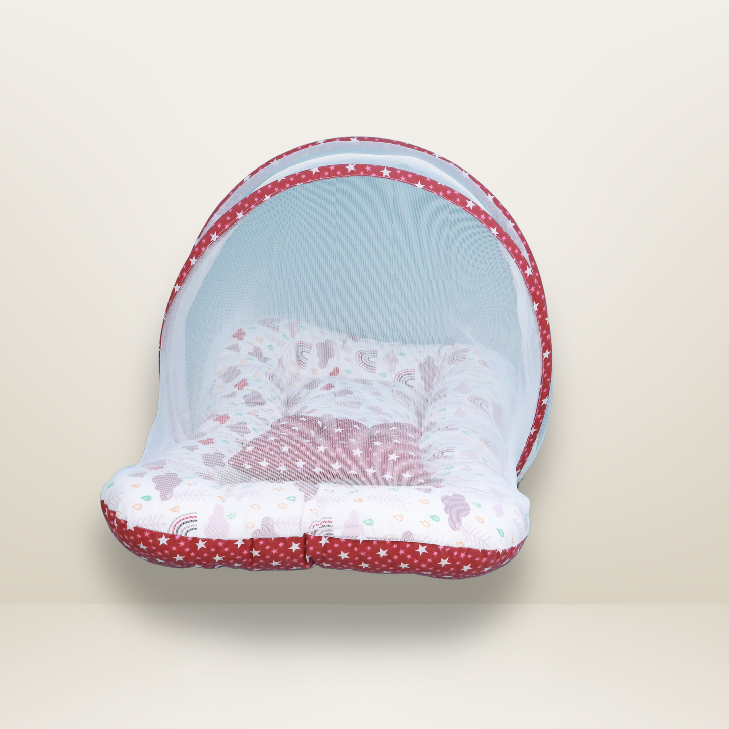 GB Comfy Net  Bed | (0-6 Month) | Dark Red