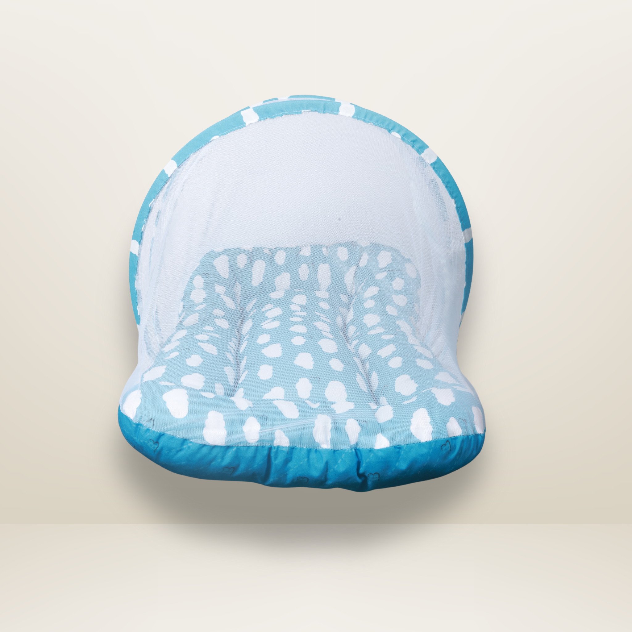 GB Comfy Net  Bed | (0-6 Month) | White and Sky Blue