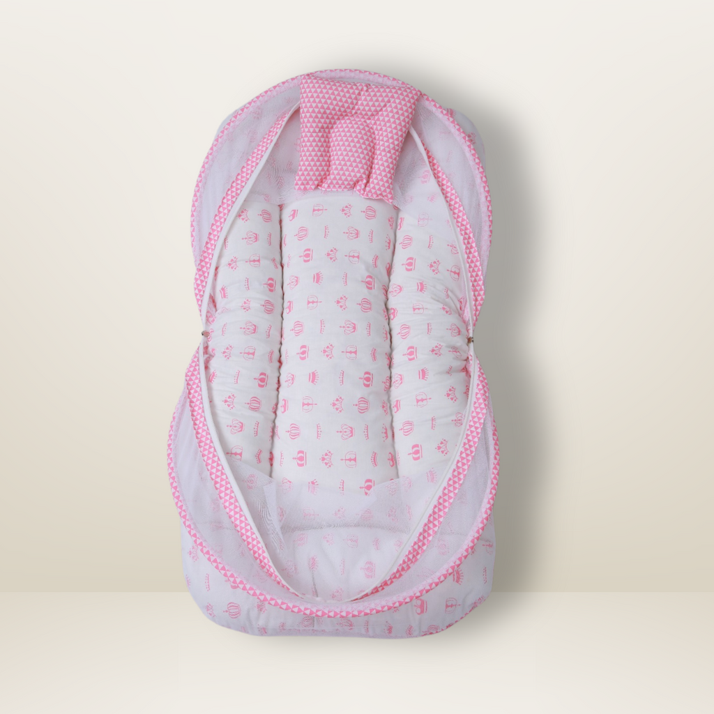 GB Comfy Net  Bed | (0-6 Month) | Pink