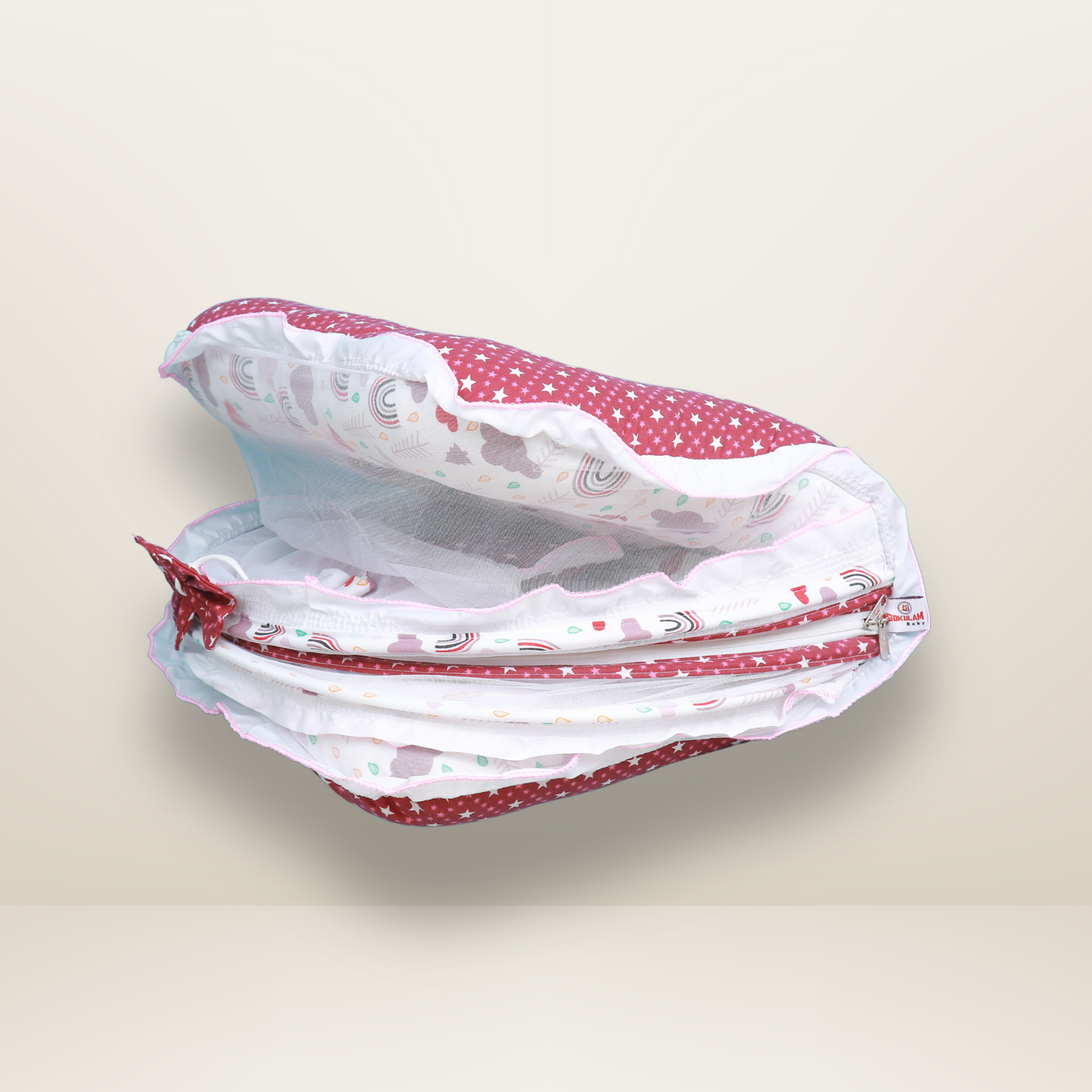 GB Dreamy Net Bed | (6-12 Months) | Dark Red
